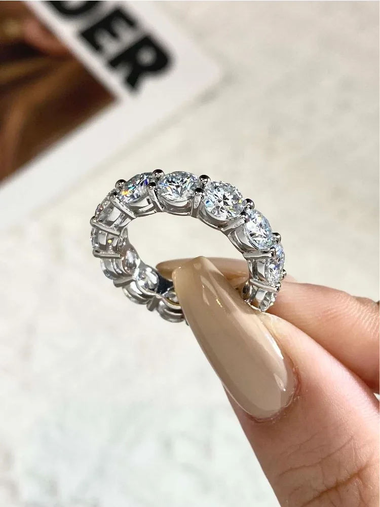 DWJ Real 0.1-0.5CT Certified Moissanite Diamond Engagement Rings for Women 925 Sterling Silver Wedding High Quality Fine Jewelry view 4