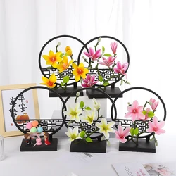 Imitation Magnolia Screen Desktop Crafts Decoration Office Liiving Room TV Cabinet Wine Cabinet Bookshelf Porch Home Decoration