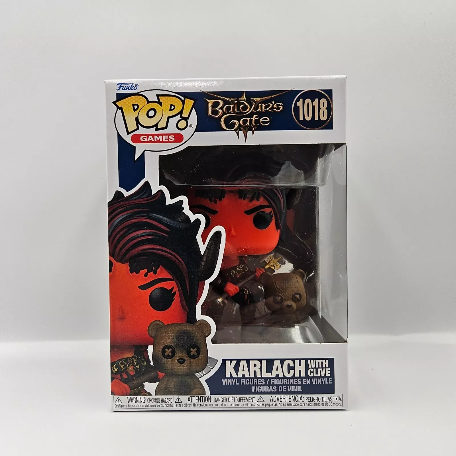 Jogo Baldur's Gate3 Figura Karlach com figuras de ação Clive # 1018 Funko Pop Estatueta colecionável edição limitada modelo brinquedo presente