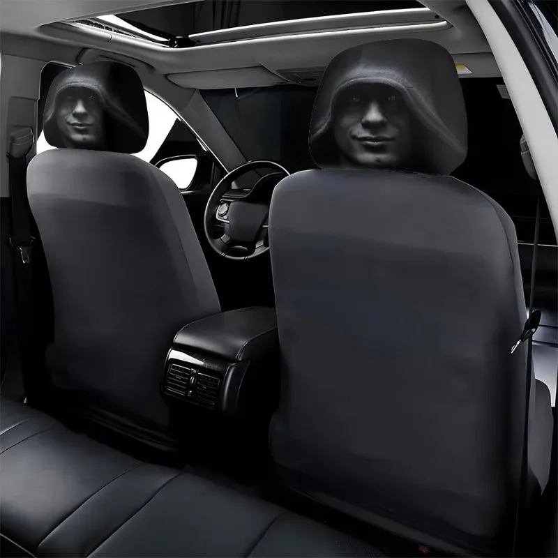 Dark Mystery Portrait Car Headrest Covers - Set of 2