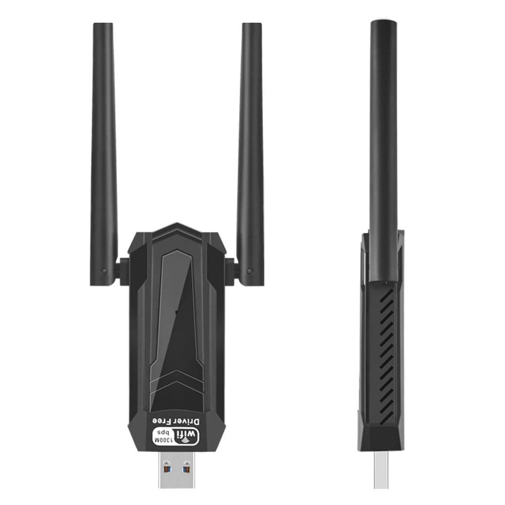Ac1300mbps USB-WLAN-Karte High-Gain-Antenne Dualband 2.4/5GHz WLAN-Sender Empfänger für PC Laptop Windows XP/Vista/11/10