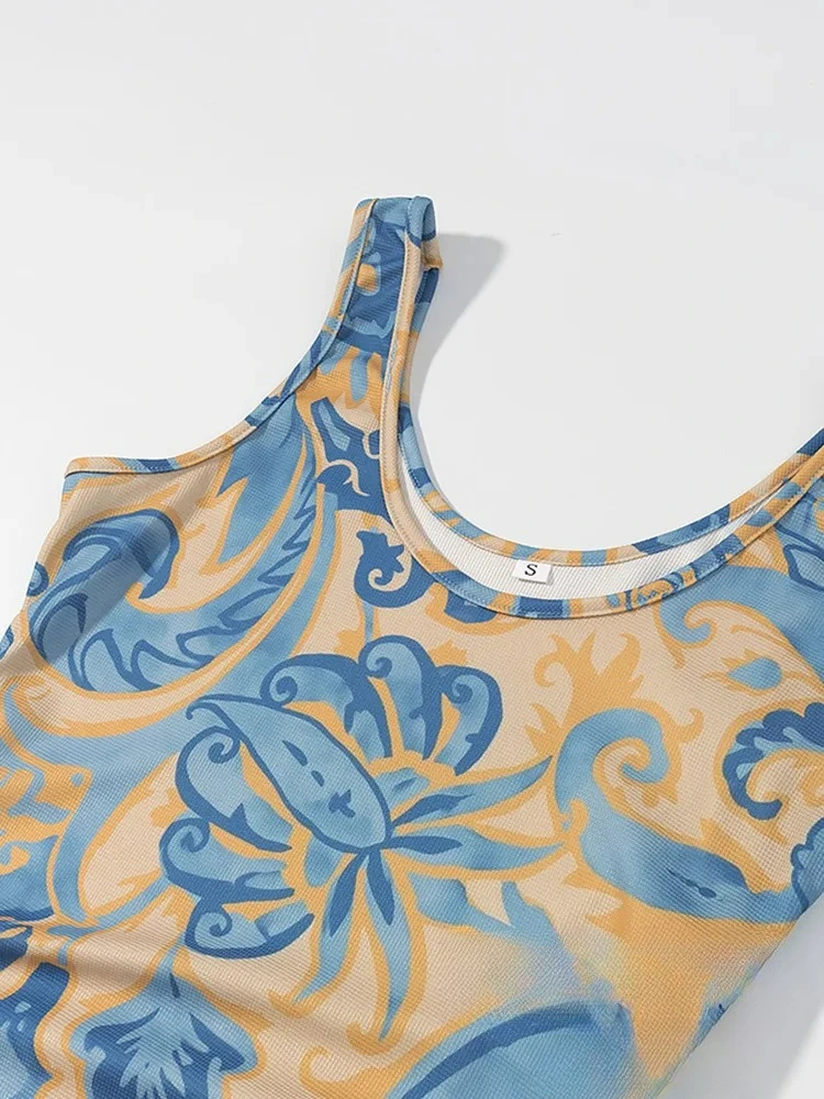 KONDALA Casual Chic Donna Stampa Abito Camis Senza Maniche Cerniera Lungo Sottile Nappa Abiti New Fashion 2025 Vestito da Festa per Feste