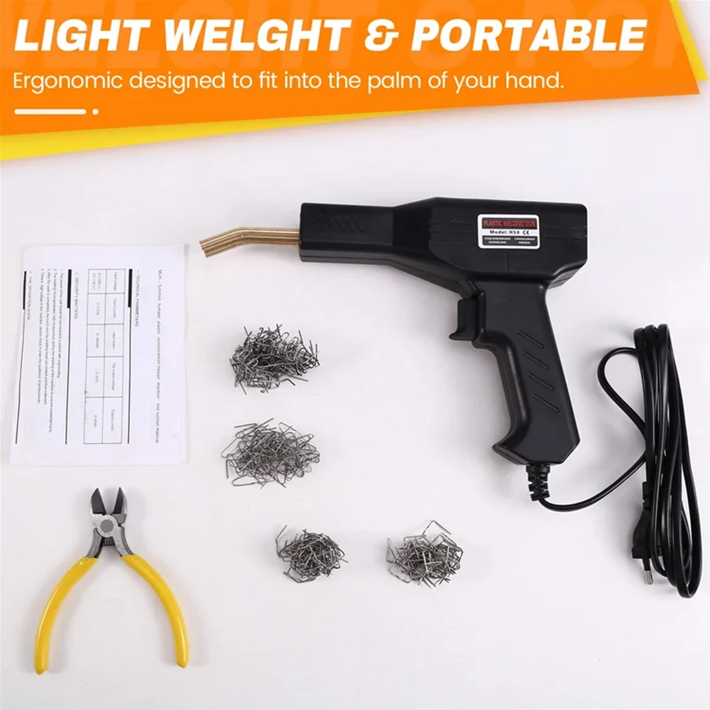 Hot Stapler Plastic Welding Machine Bumper Repair Soldering Iron For Plastic Repair Car Welding Gun with 200PCS Welding nails