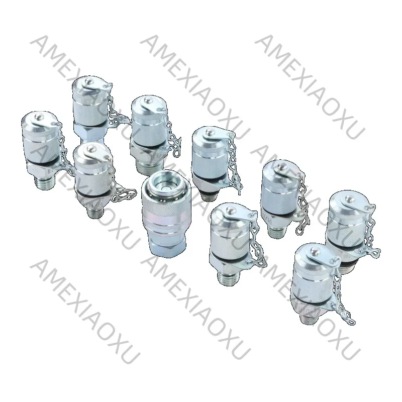 wanwu 10pcs/lots Silver Test Coupling For Hydraulic Excavator Pressure Gauge Test Kit Parts For CAT John Deere Bobcat 2 year war