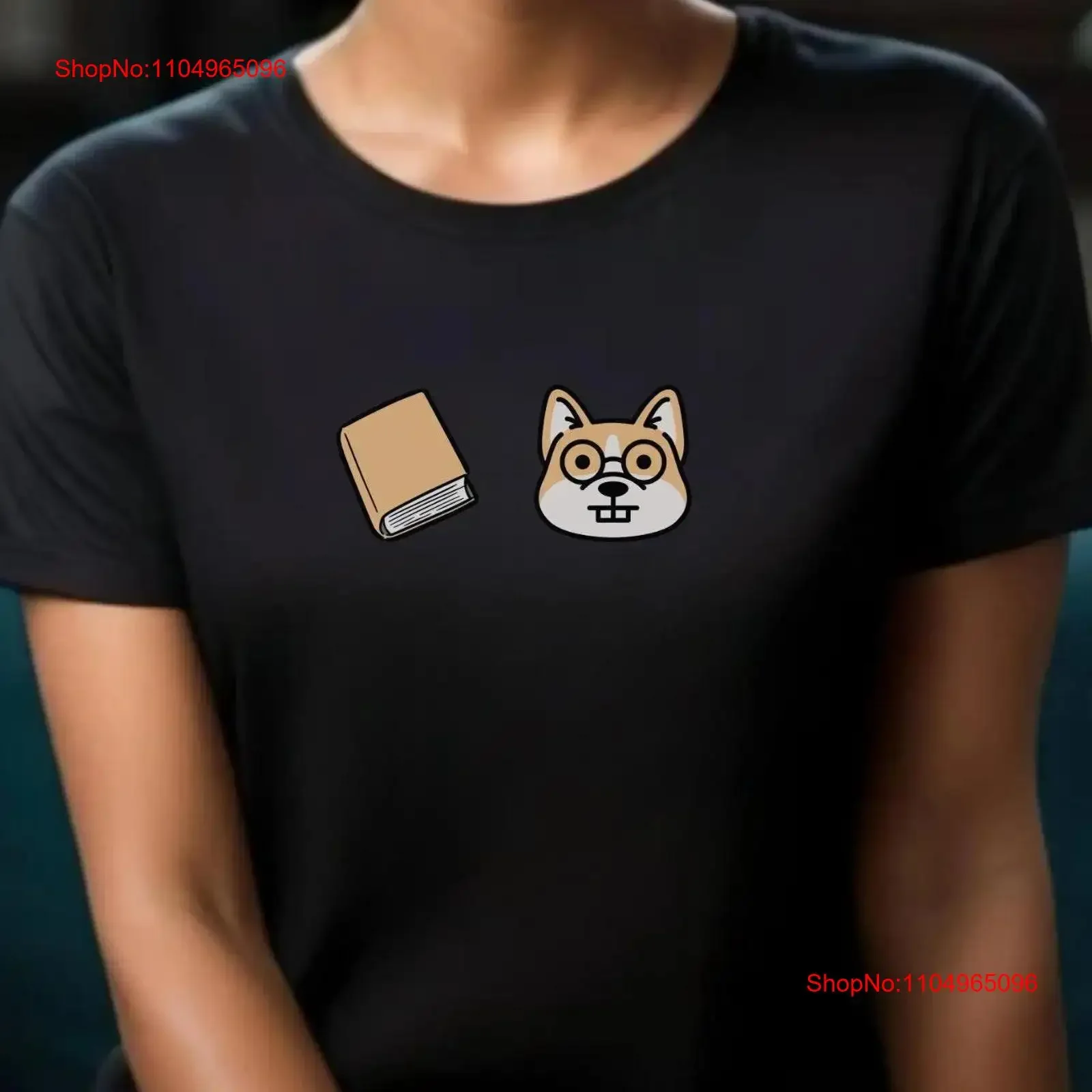 

Book Nerd T Shirt for Reader Lover Reading Librarian Cute Dog vintage Washed homme graphic designer clothes streetwear Unisex
