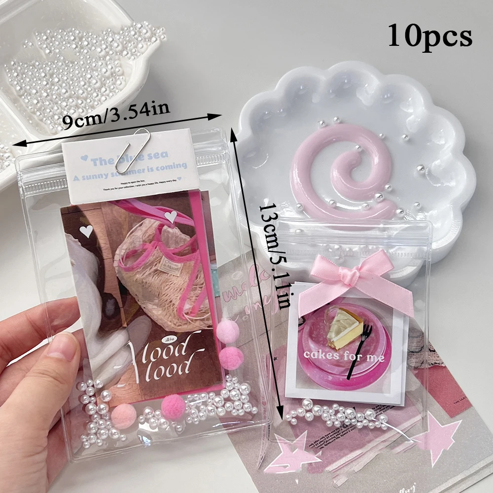 10pcs Packing Bags PVC Transparent Bags Portable Waterproof Jewelry Bags Girls Boys Gift Bag Dustproof Packing Bag Storage Pouch