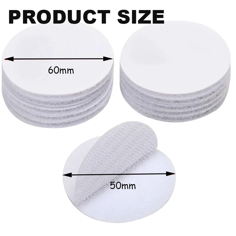 60mm Strong Self Adhesive Fastener Dots Stickers Adhesive Hook and Loop Tape for Bed Sheet Sofa Mat Carpet Anti Slip Mat