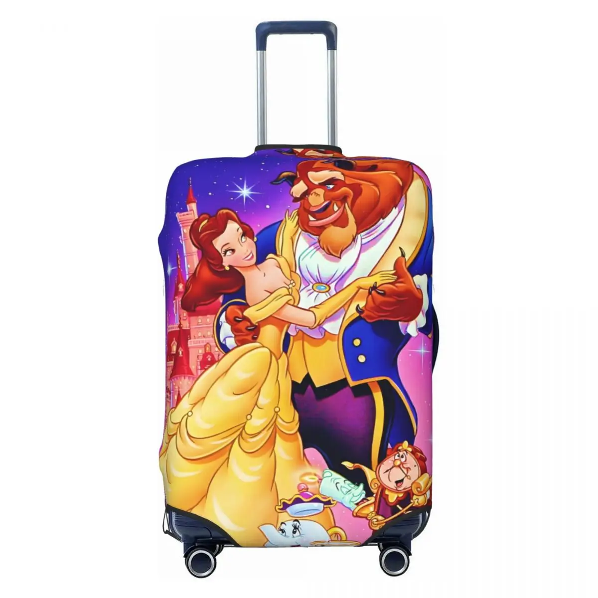 

Эластичный чехол для чемодана Custom Beautys Beasts Travel Luggage Cover с мультяшным рисунком, защитный чехол для чемодана, подходит для размеров 18-32 дюйма