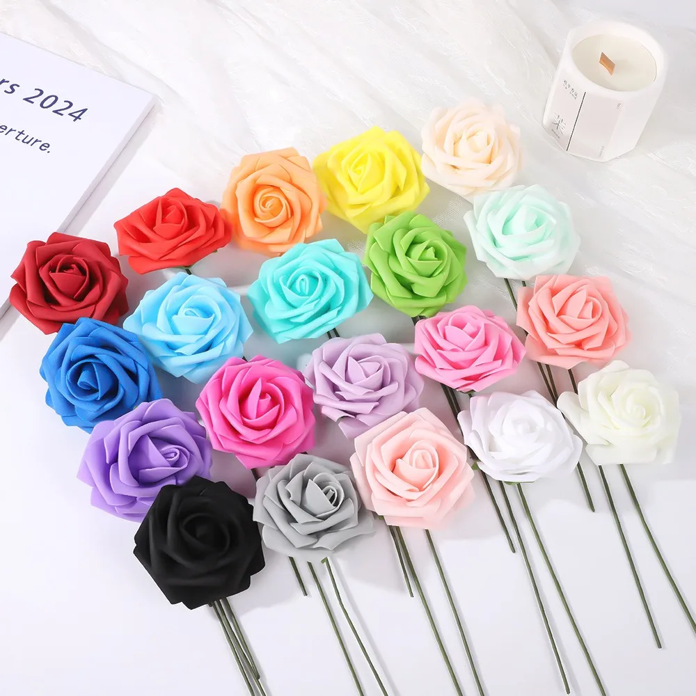 25 Stück künstliche Rosenblumen aus Schaumstoff, künstliche Blumen für Valentinstag, DIY-Geschenke, Ornament, Hochzeit, Heirat, Dekoration, Heimdekoration – Detail 6