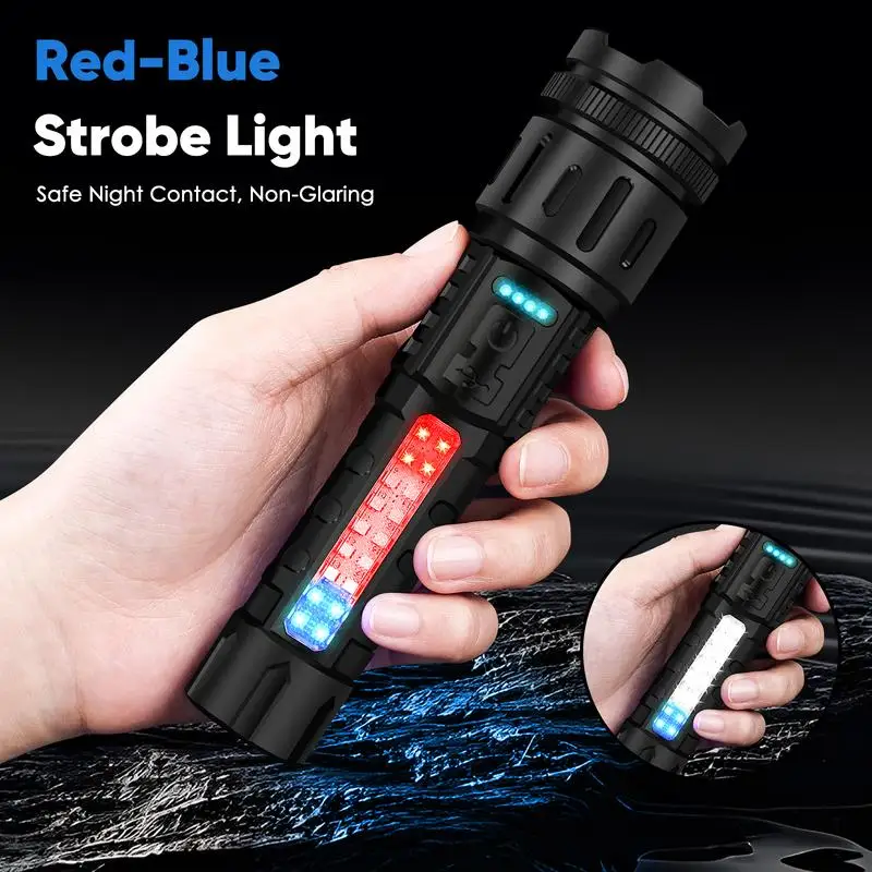 Strong Flashlight Highlight - Rechargeable & Adjustable Brightness LED Flashlight with 7 Modes,