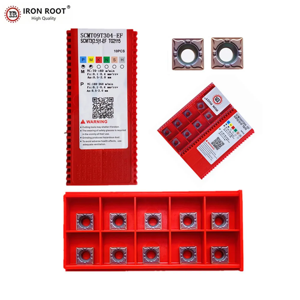 IRON ROOT Carbide Insert SCMT09T304,SCMT09T308,SCMT120404,HM TG2115 Series Metal Lathe Cutting Tool CNC Turning Carbide Insert