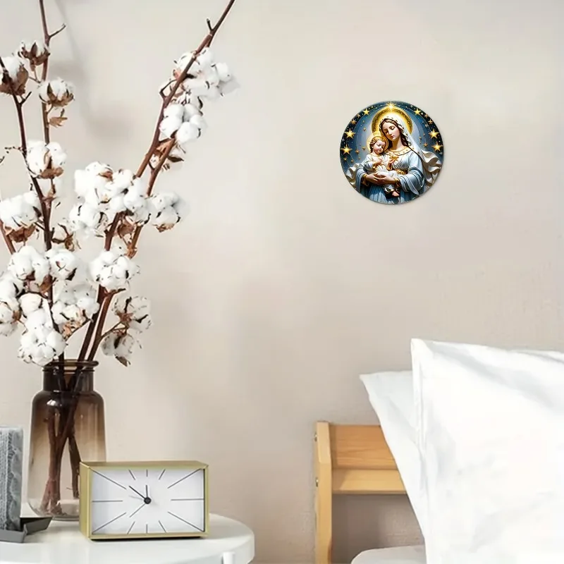 활기찬 성스러운 기독교 도상학 예수 테마 알루미늄 호일 조각 벽 장식, 가정용 천체 디자인 실내 예술