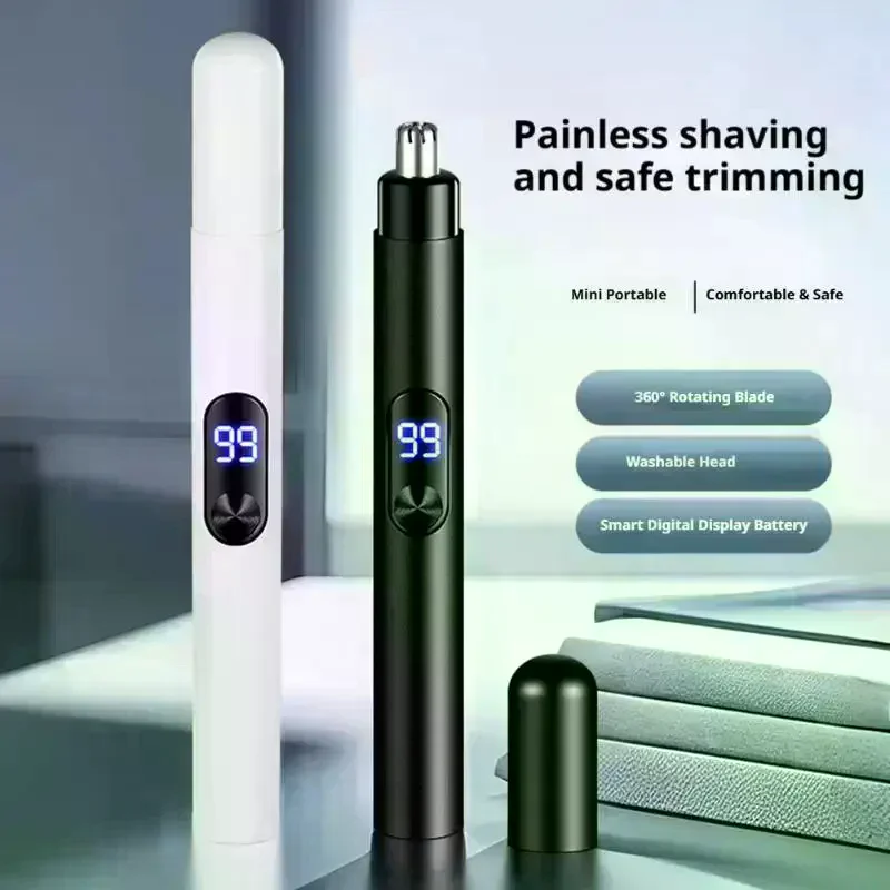 /Kuz/USB Rechargeable Mini Portable Electric Nose Hair Trimmer Touch Operation For Painless Nose Ear Eyebrow Hair Removal 1 Set