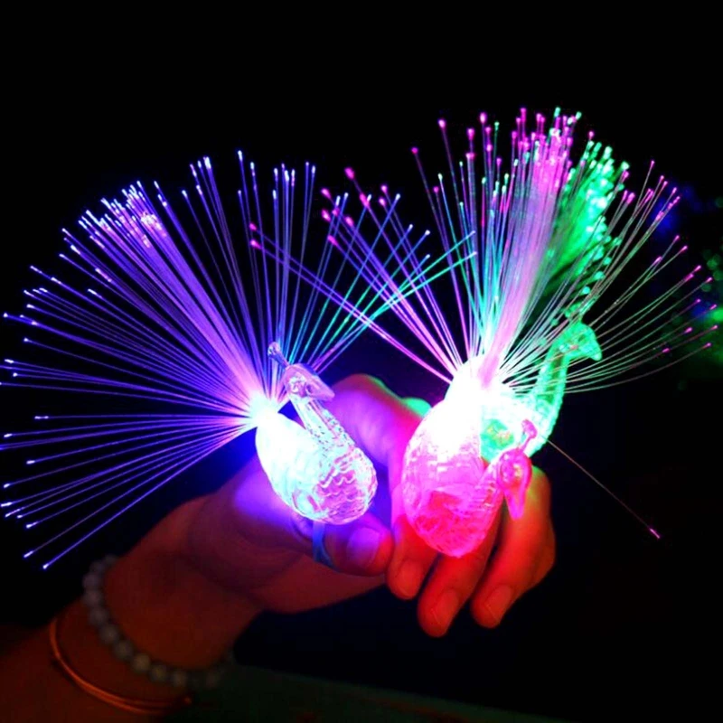 12cm/5inch LED Ring Toy Doll Luminous Bird with Flashing Tail & Colorful Light Children Holiday Party Favorite Gift