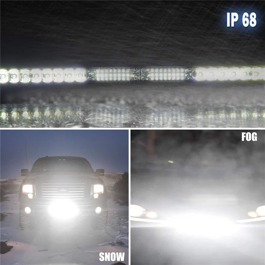 33CM 130W 13000LM 6500K 26LED Single Row super Slim Work Light Bar Spot Flood Combo 4x4 Offroad LED Light Bar For Trucks ATV