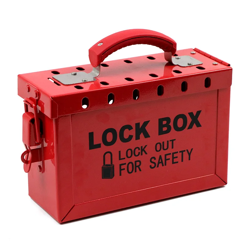 Portable metal grouping padlock box large equipment multi person multi-point lockbox shutdown operation control and isolation