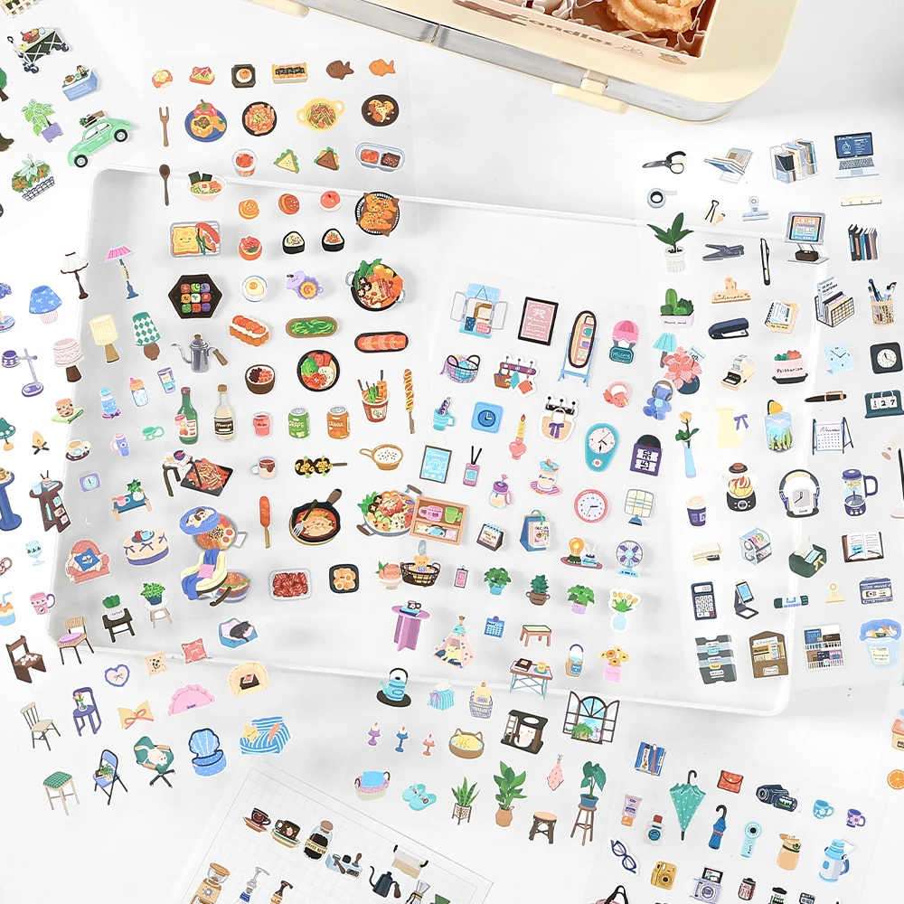 Card Lover 1 ชิ้น [Small Life Series] ธีมคู่มือบัญชี DIY วัสดุตกแต่งสติกเกอร์ฐานกระดาษวัสดุสมุดภาพชุด