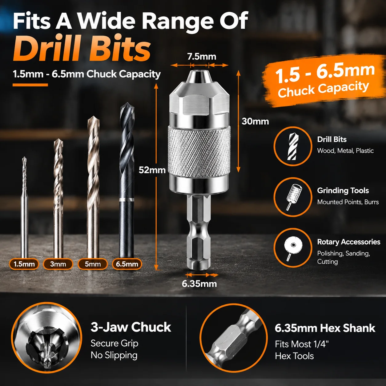 Adaptor Chuck Bor Tanpa Kunci  - Power Tools Brand ulasan dan harga