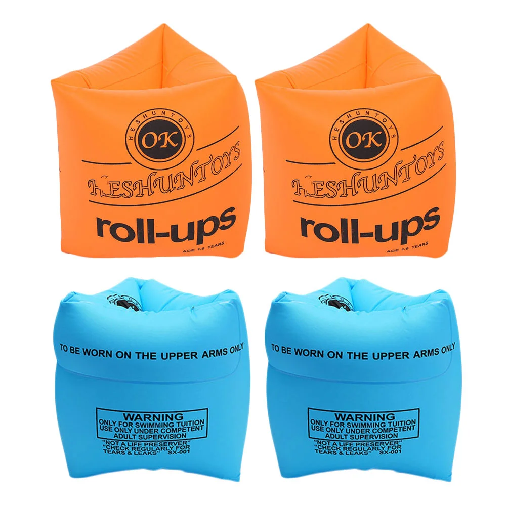 2 pares de anillos de natación con brazo de ala para niños, hombres y mujeres, flotadores inflables de anillos de natación de Pvc
