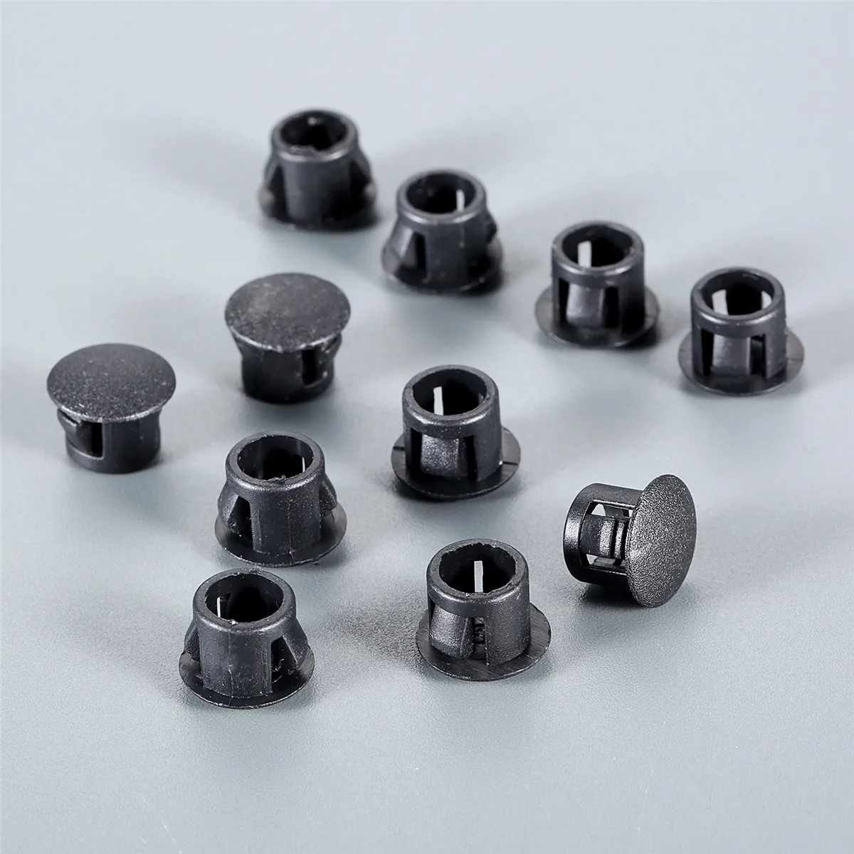 50pcs/set Hole Plugs Black/White 5/6/8/10/12/13/14mm Nylon Snap-on Dust Cover Tube Flat Cap Plugging Pipe Furniture Screw Hole