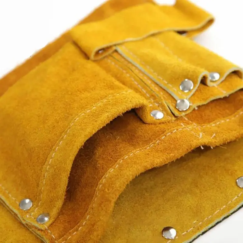 Sac à outils en croûte de cuir de vache Durable, poches à la taille, électricien outil oganiseur, sac à outils, taille réglable pour hommes et femmes