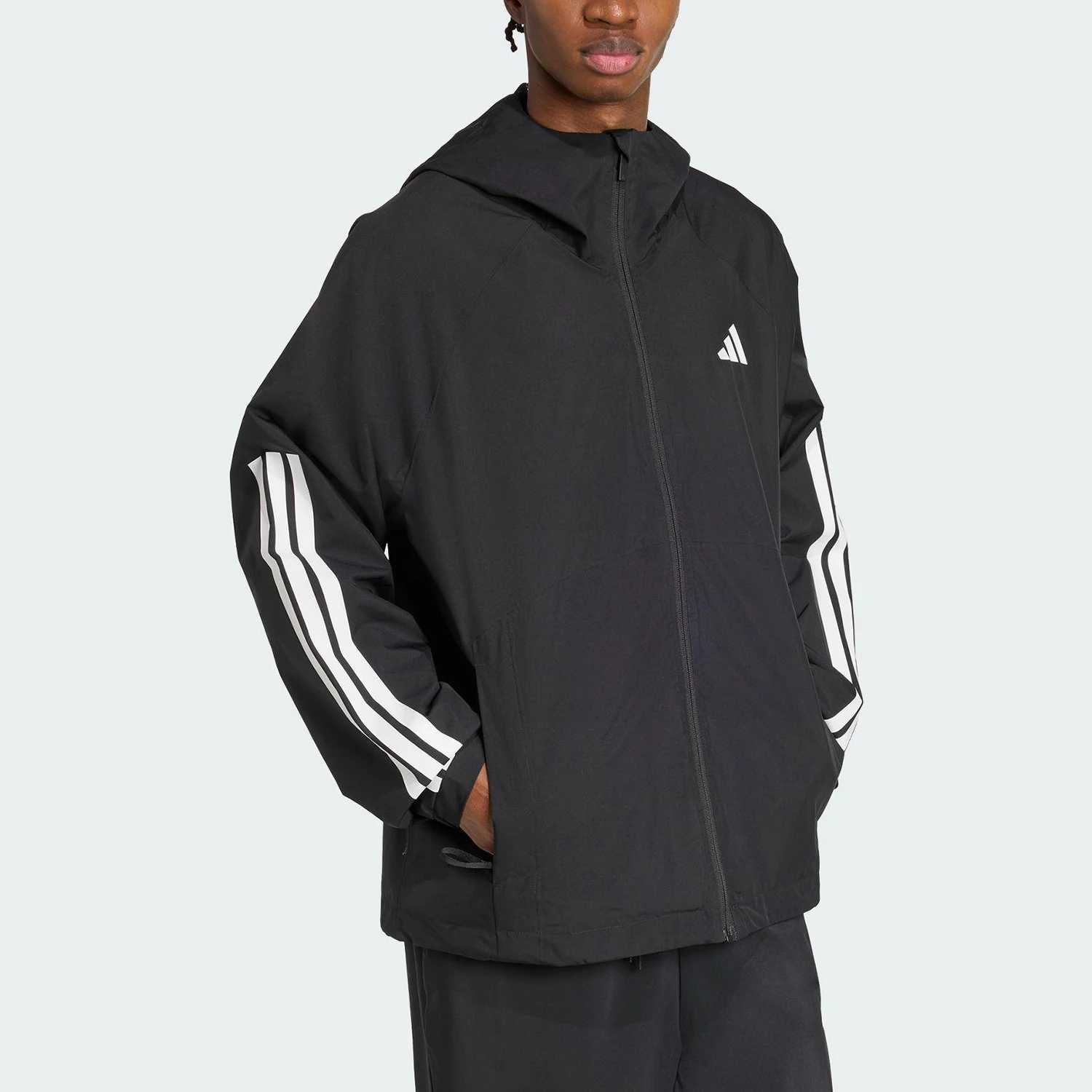 Adidas Originals Authentic ESS 3S RAIN H J Men's Hooded Sports Jacket JM1056