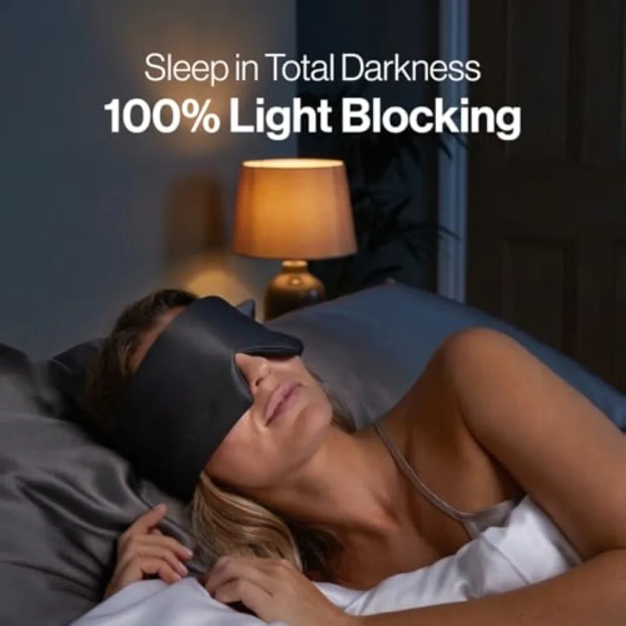 Deep Sleep Mask for Women and Men - 23 Momme Mulberry Silk Eye Mask for Sleeping and Travel, 100% Blackout, Adjustable Strap, C view 5
