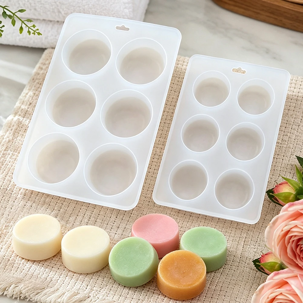 6個の丸い型を持つシリコン製石鹸型、DIYバスソープ、レジン - Candle Making Bath のレビューと価格