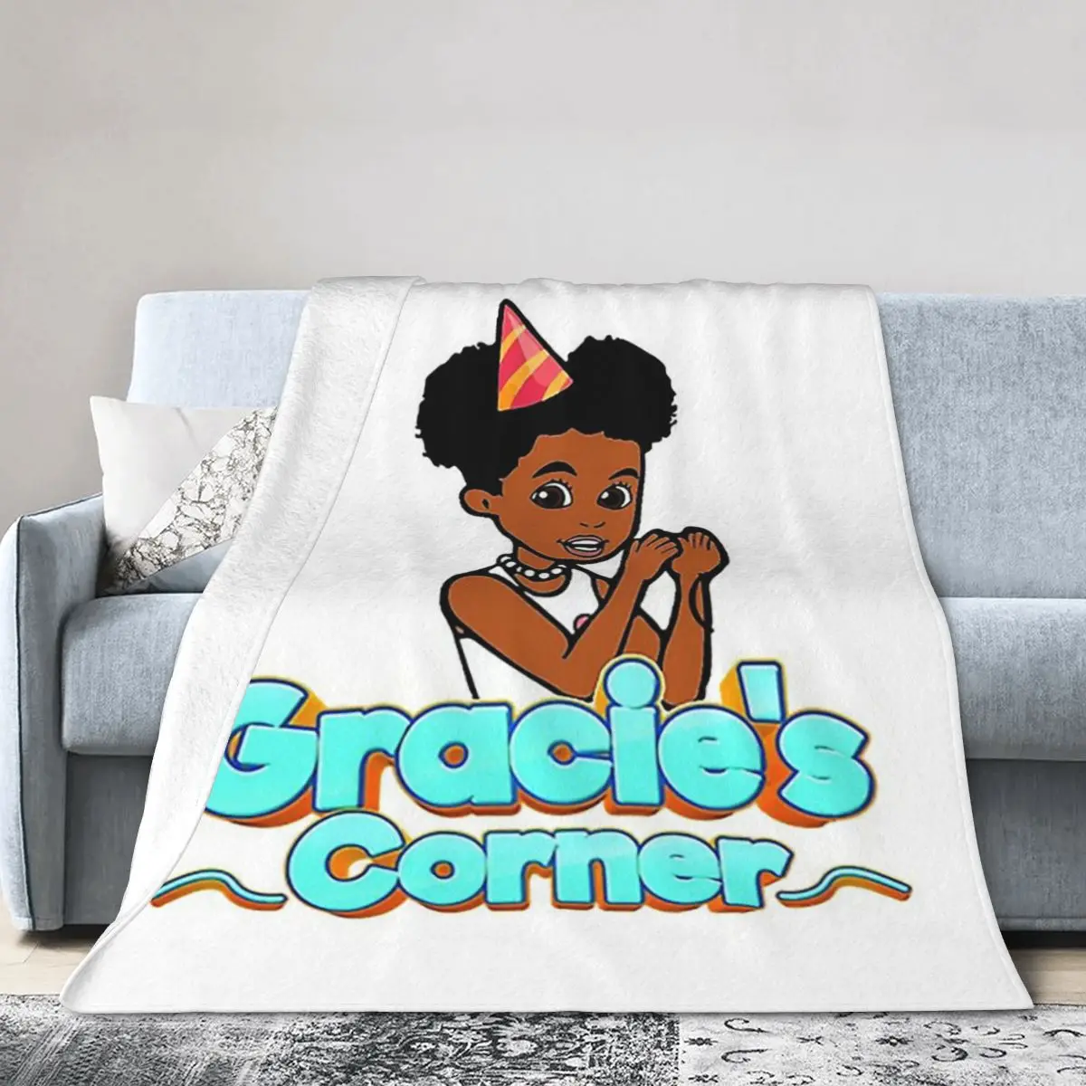 Gracies Family Corner Cute Phonic's Song Blankets Soft Warm Flannel Throw Blanket Bedspread for Bed Living room Picnic Home Sofa