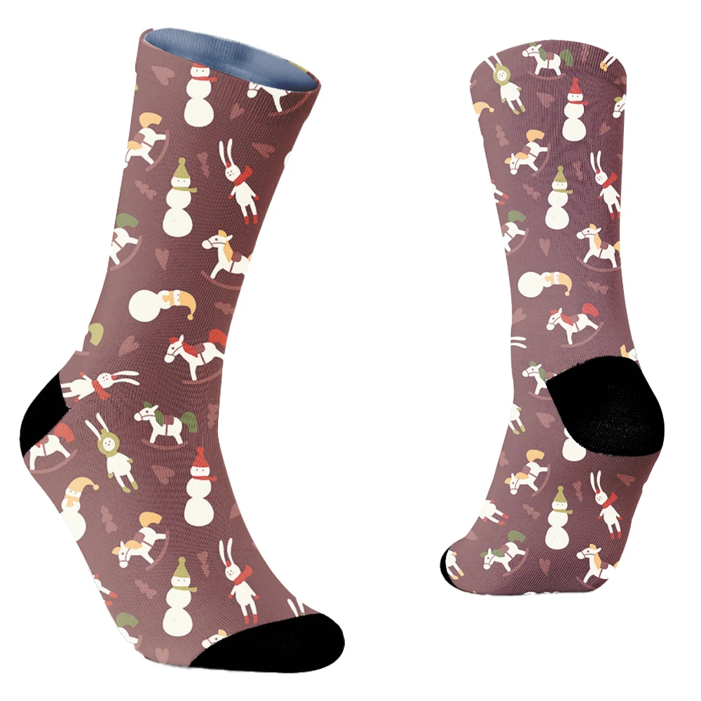 Men Women socks Christmas Socks Lover Halloween socks Celebrate Santa Elk Gift Party Biscuits Snow Happy Funny Cotton Socks