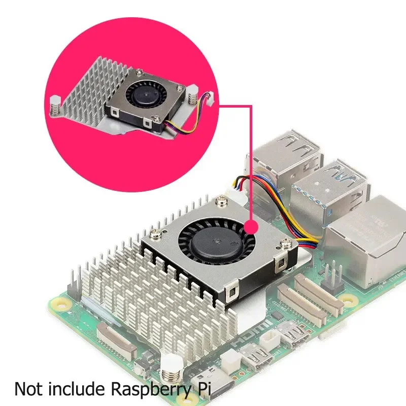 Refroidisseur actif Raspberry Pi 5, avec vitesse réglable, ventilateur de refroidissement, dissipateur thermique