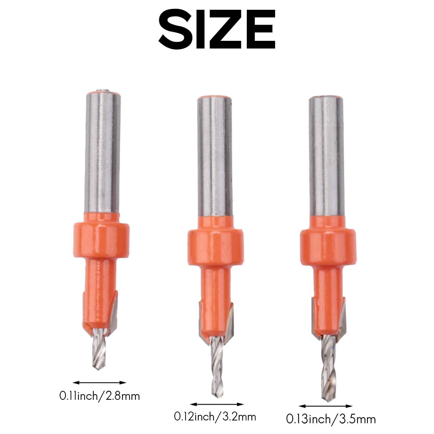 Juego de brocas avellanadoras de 3 piezas, brocas para agujeros de madera, brocas para trabajar la madera con llave hexagonal, cortador de tornillos