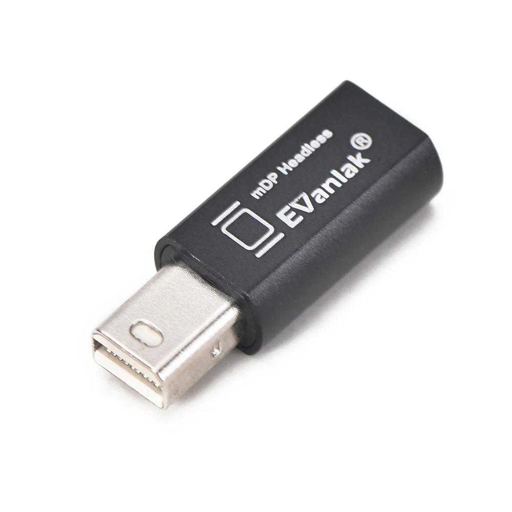 EVanlak Mini DisplayPort Headless Ghost Display Emulator for PC 4K DP Dummy Plug (Fit Headless 1080-3840x2160@17hz)