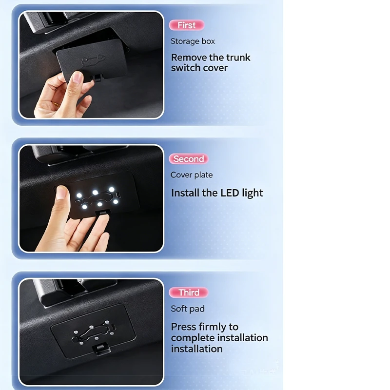 for Leapmotor T03 EV 2021~2026 Car Rear Trunk Light Tailgate Modification Led Trunk Interior Lamp partAccessories 2022 2023 2024