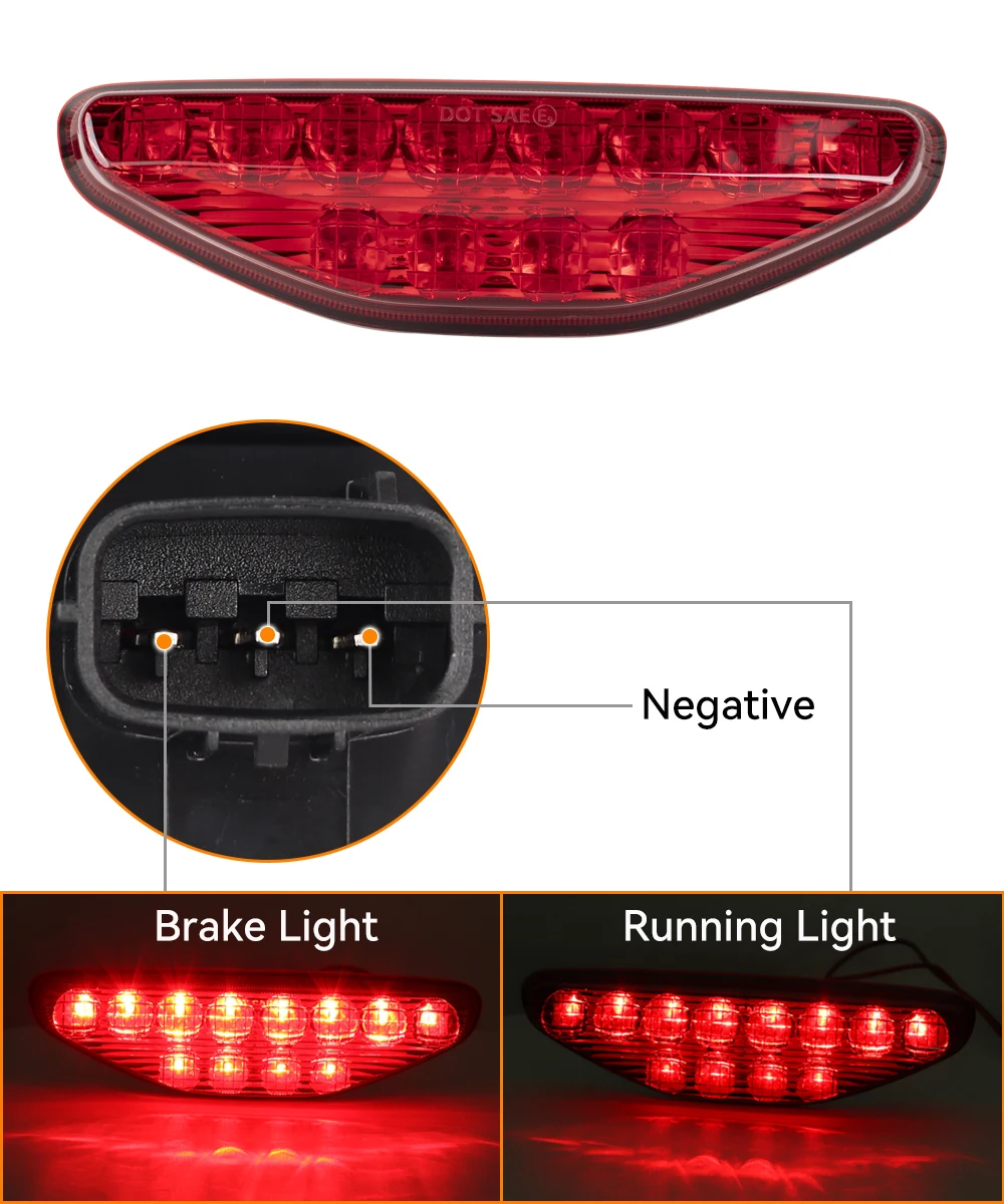 ATV Red LED Tail Light Assembly for Honda TRX 450R, Rear Brake Stop Light Tail Lamp for Honda TRX 450 R ER 2006-2014