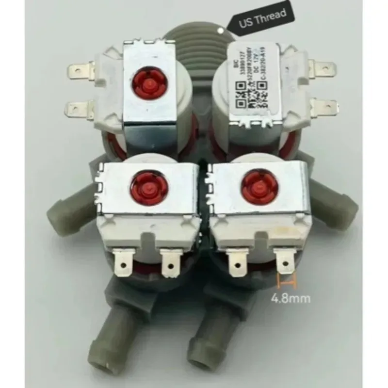 

5220FR2008Y DC12V 4-Port Washing Machine Water Inlet Valve | US NPT Thread | Fits for LG Washers