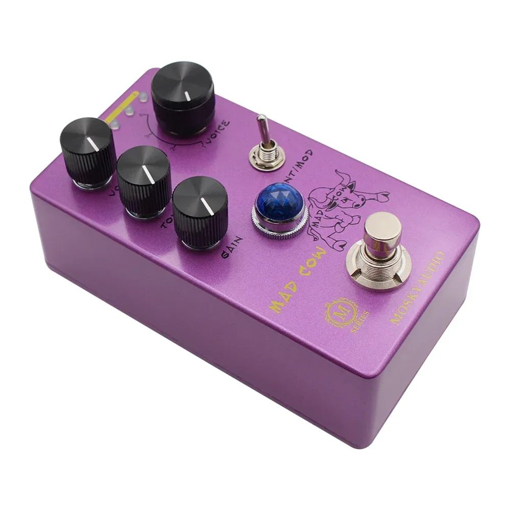 Metal Vintage High Gain Electric Guitar Effects Pedal Moskyaudio Distortion Pedal Mode Selection Knob Controls