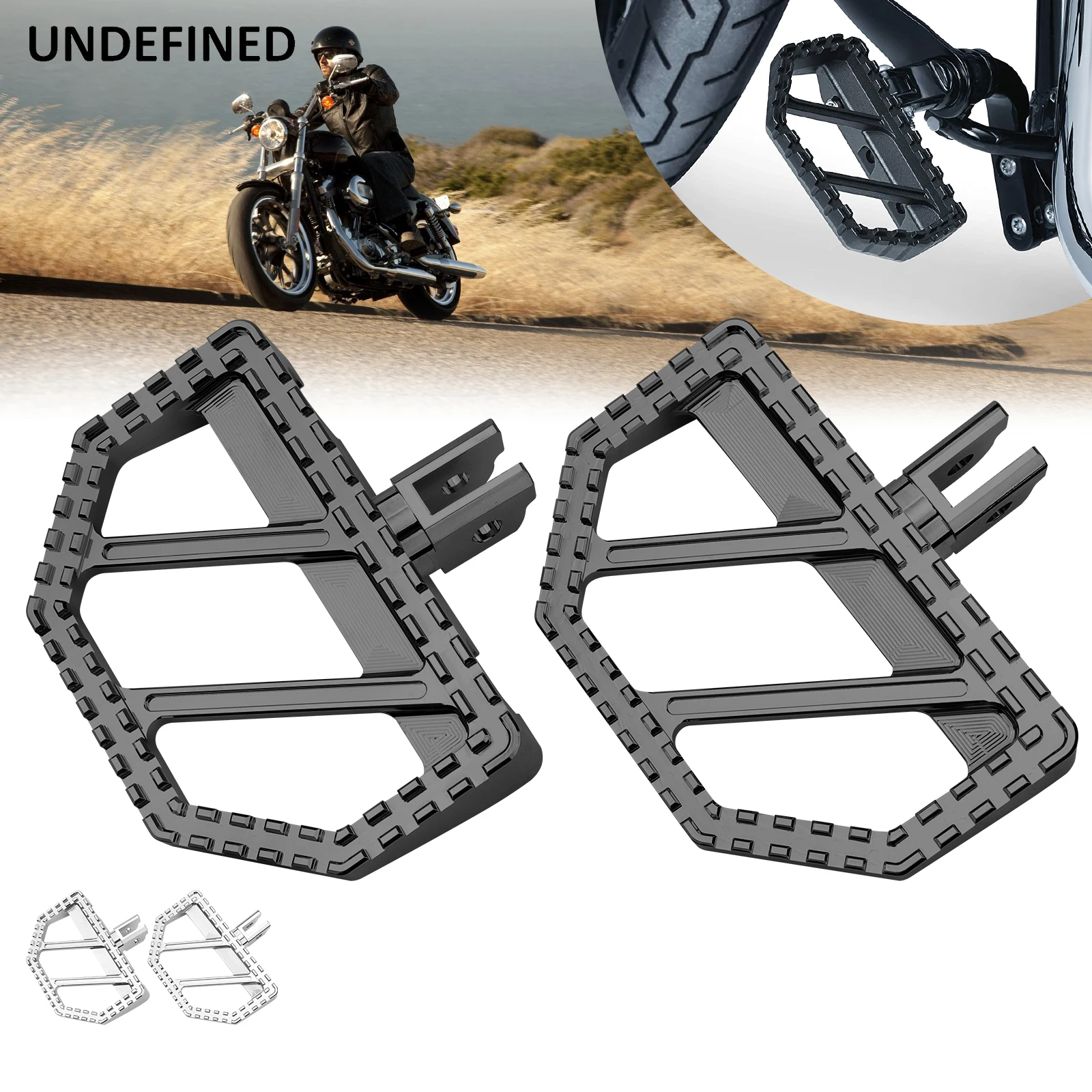 

Motorcycle Riot Floorboards Foot Pegs Footrests Pedals For Harley Softail Fat Boy Sport Glide Street Bob Low Rider 2018-2023