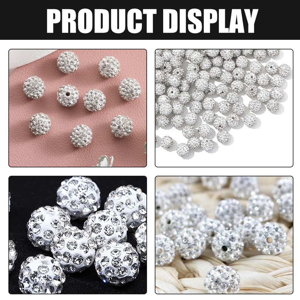 

150Pcs Rhinestone Polymer Clay Beads DIY Jewelry Spacer Beads for Necklace Bracelet Craft Making Supplies Unique Spacer Bead