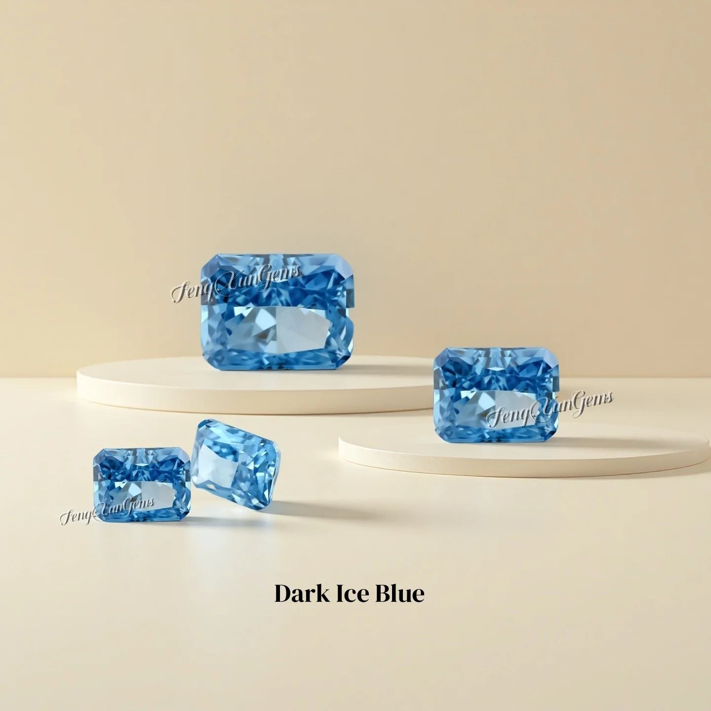 

Octangle Crushed Ice Cut Dark Ice Blue Cubic Zirconia Shining Lab Gems Excellent Cutting High Quality For Gift