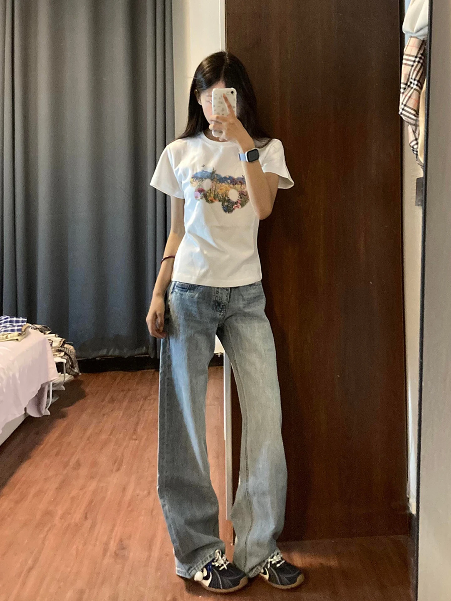 

Ретро-джинсы Blue Bell Bot для женщин, летние, тонкие, новые, утягивающие, маленького размера, американские, с высокой талией, прямые брюки