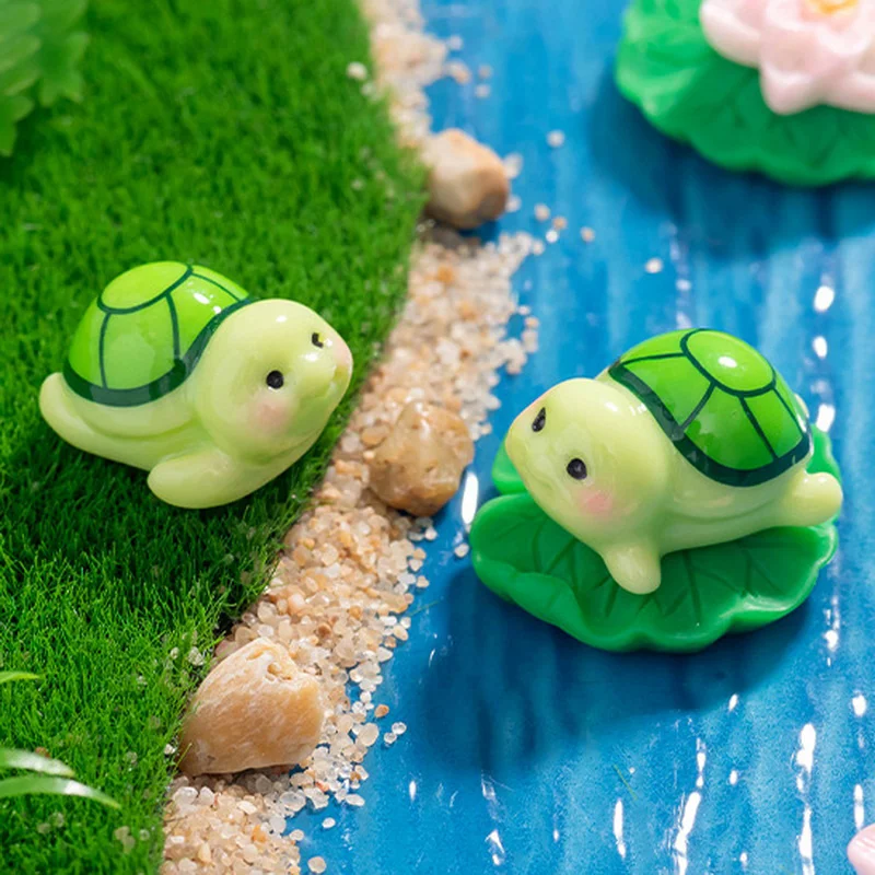 1Pcs Cartoon Cute Little Turtle Mini Doll Micro Landscape Ornament Dollhouse Home Garden Craft Decoration DIY Garden Accessories