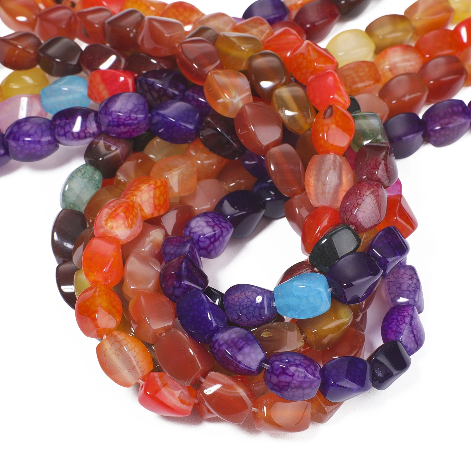 8x12mm Agate Button Beads Natural Stone Gemstone For DIY Handmade Jewelry Making Bracelet Necklace Earring Parts 7.5 Inch
