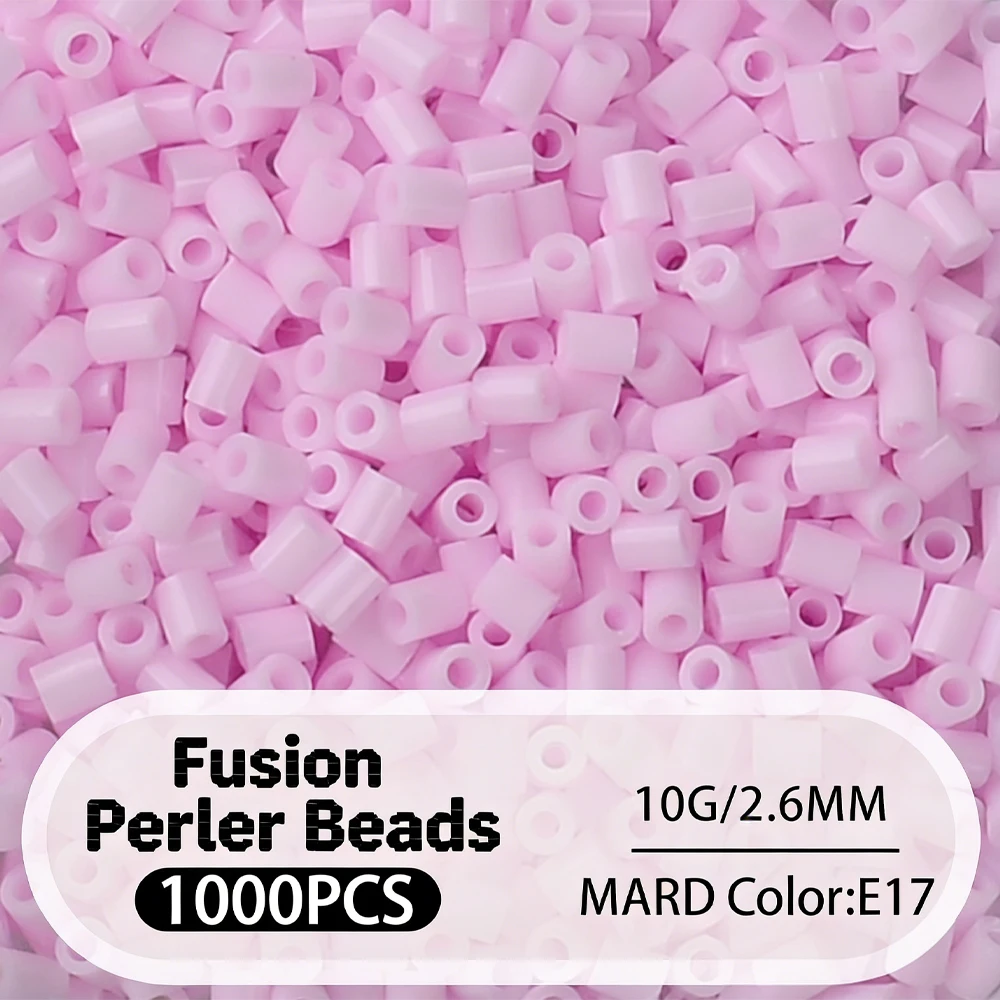 2.6mm Bulk Pink Color Series Perler Beads Refill Pack - 1000/5000pcs Fusible DIY Art Craft Fuse Beads for Mosaic Puzzle Kits