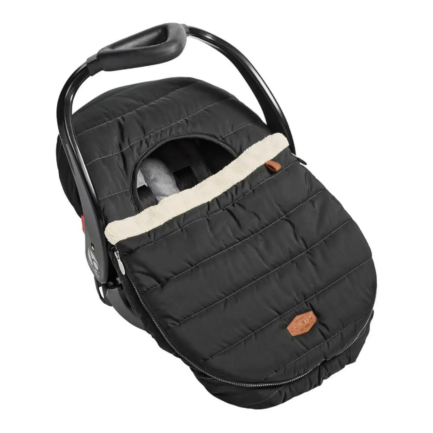 

Winter Car Seat Cover for Baby Stroller - Warm Sherpa Lining, Windproof & Water-Resistant, Black