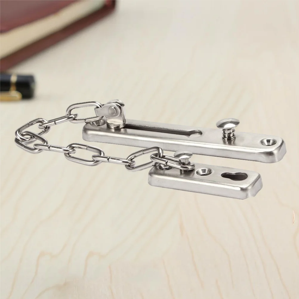 سلسلة باب أمان شديدة التحمل من الفولاذ المقاوم للصدأ، سلسلة حماية سميكة مقذوفة للمنزل والفندق، باب قفل بمزلاج مضاد للسرقة