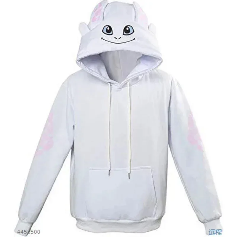 New Adult Unisex How To Train Your Toothless Dragon Cosplay Hoodie Casual Black Sweatshirt Pullover Jackets Hooded Coat