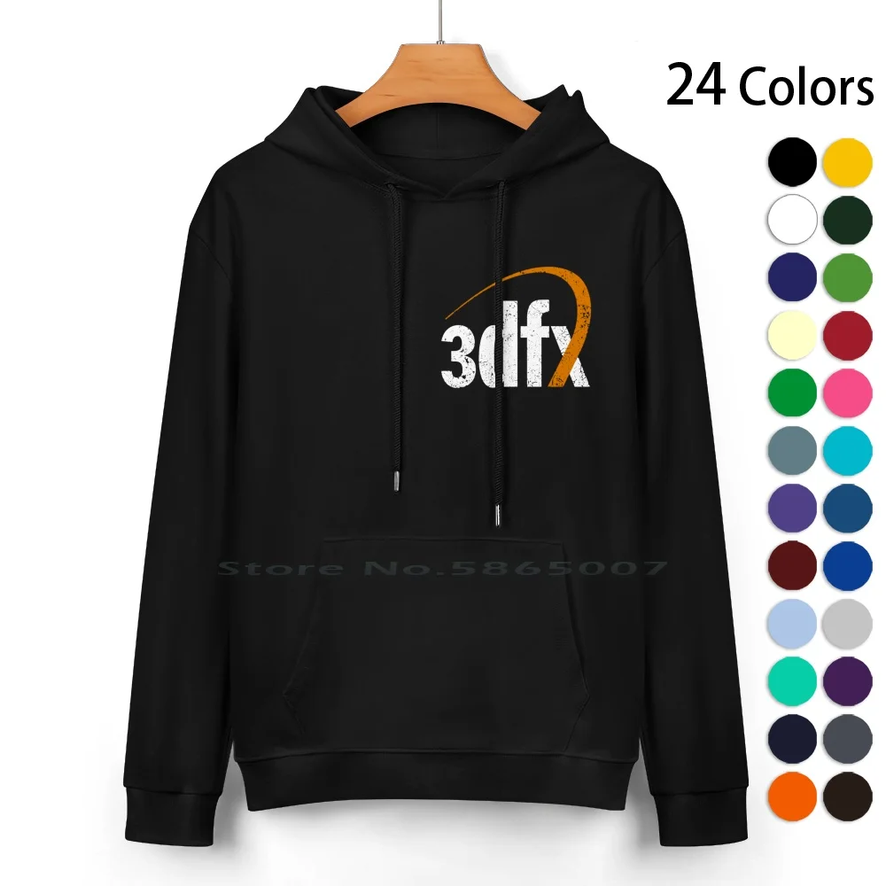 3dfx Faded Pure Cotton Hoodie Sweater 24 Colors Retro Computers Sli Gpu 3dfx Voodoo 1990s Nineties Nostalgia Vintage Faded