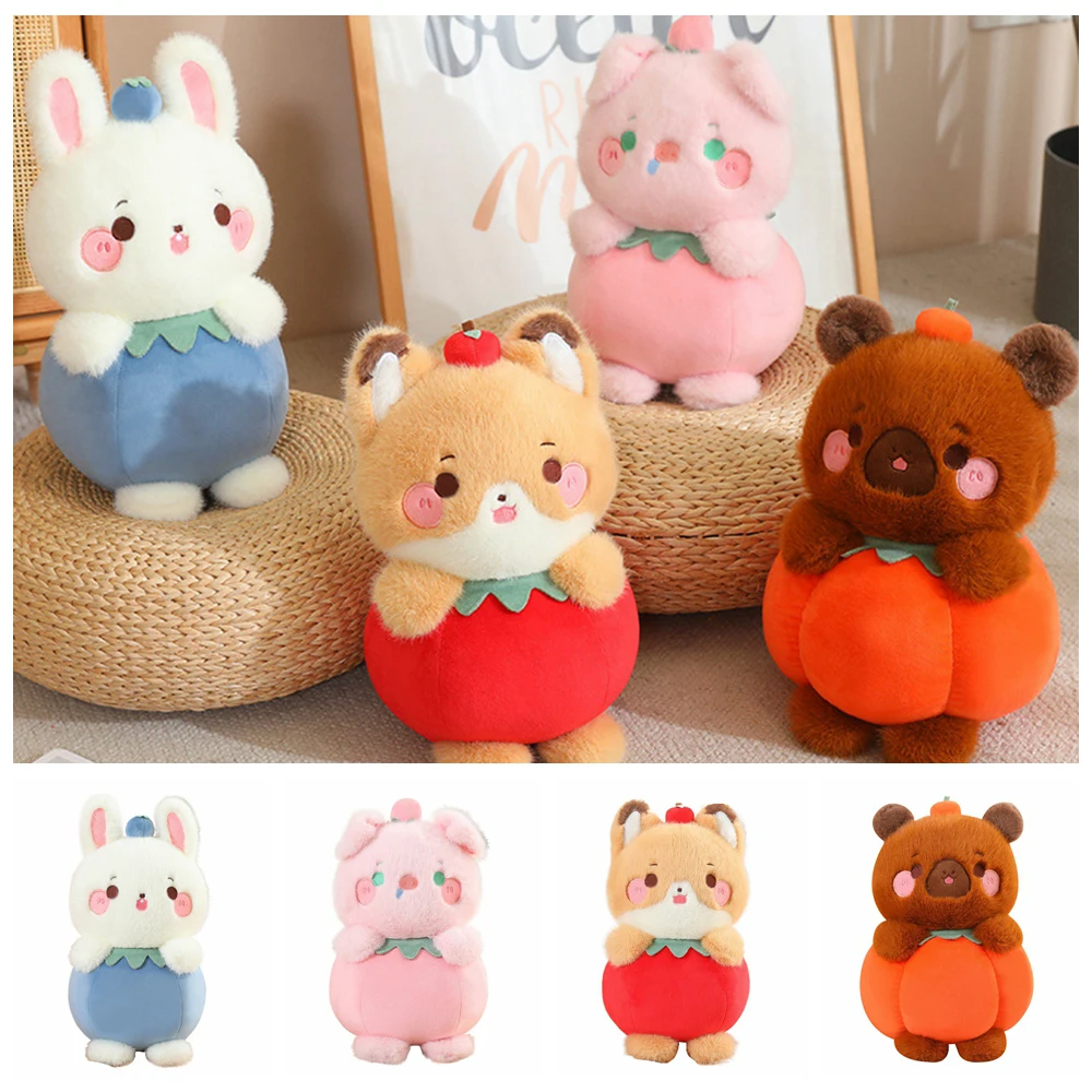 

Creative Cartoon Fruit Animal Plush Toy Pig Dog Pumpkin Capybara Plush Doll Soft Animal Rabbit Stuffed Doll Friends Gift