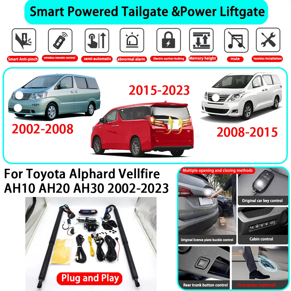 

Комплект электропривода автоматического открывания багажника OEM для Toyota Alphard Vellfire AH10 AH20 AH30 2002-2023